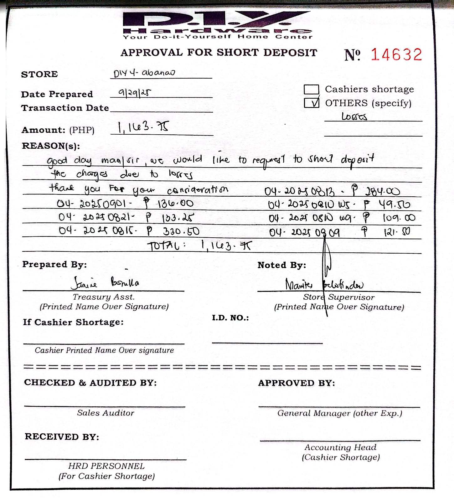 Charge List Details - 04-20250901